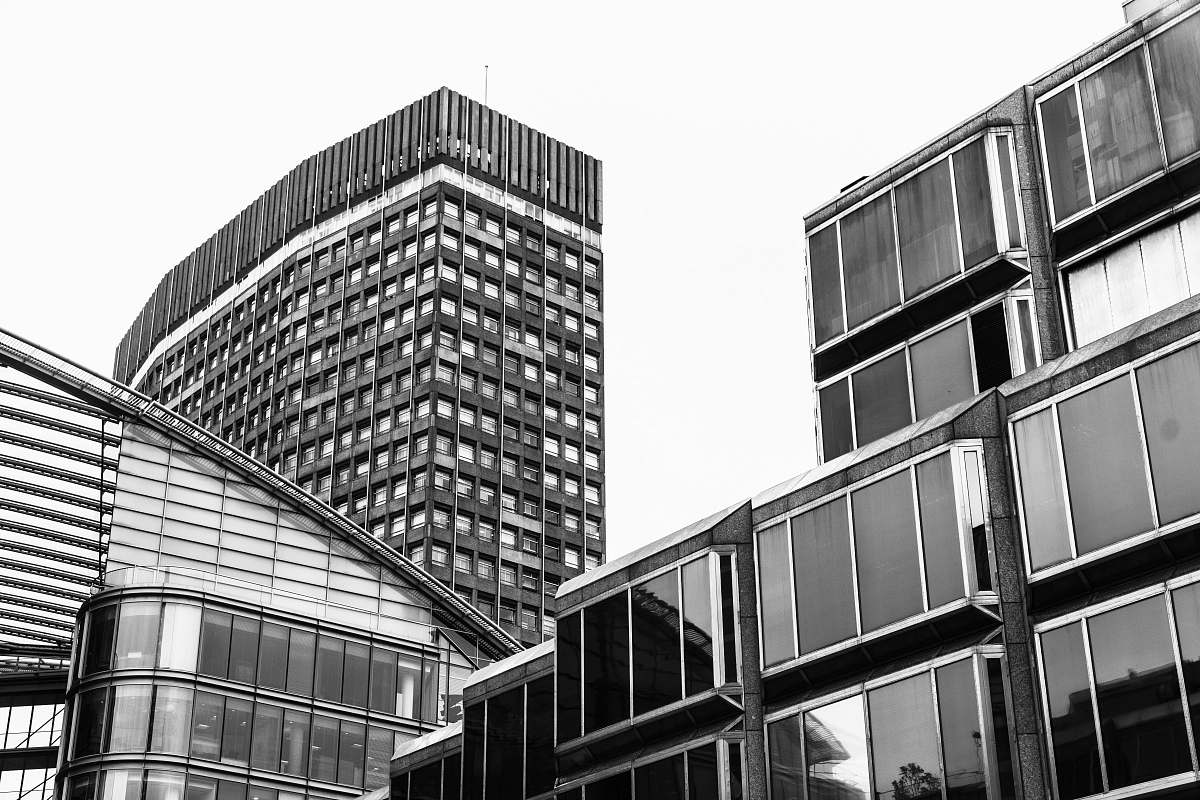 office building grayscale photo of building black-and-white